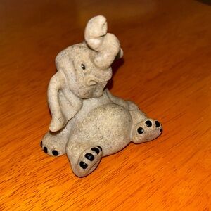 Adorable Stone Elephant Figurine